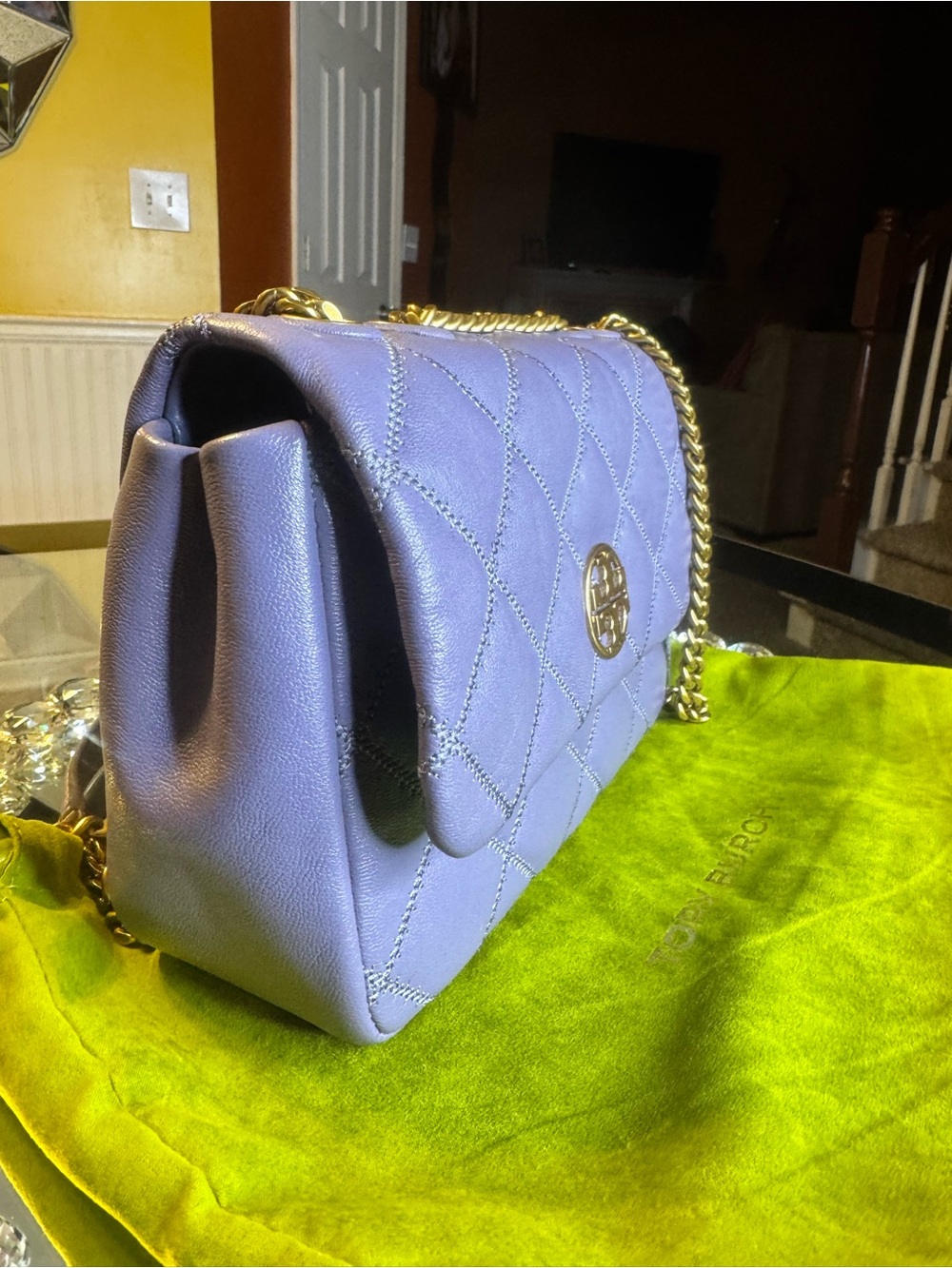 NWOT Tory Burch Willa Soft Quilt Small Shoulder Bag in Lavender. - Picture 6 of 13